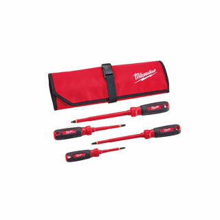 Milwaukee 4 PC 1000V Insulated Screwdriver Set w/ Roll Pouch